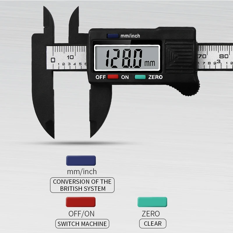 Alat Ukur Penggaris Alis Tato 150Mm Vernier Elektronik Digital Alat Pengukuran Mikrometer Microblading LCD