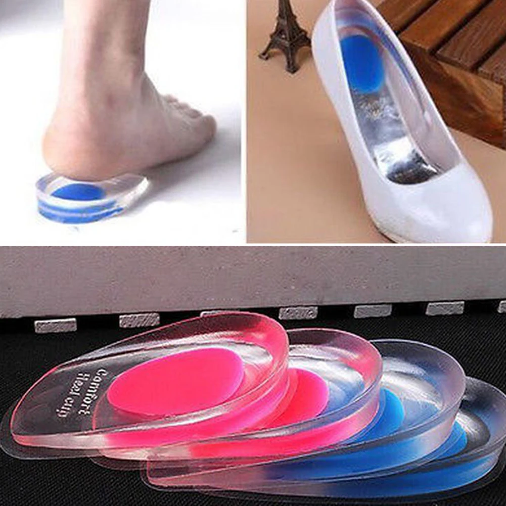 1 Pair Men Women Silicon Gel heel Cushion insoles soles relieve foot pain protectors Spur Support Shoe pad High Heel Inserts