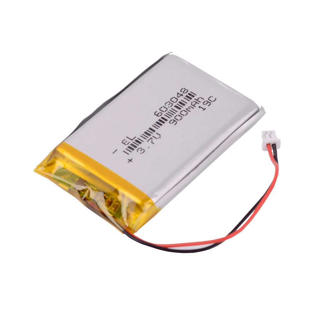 JST 1.25mm 2pin złącze 3.7V 900mAh litowo-polimerowa LiPo akumulator 603048 do kamera bluetooth Mp3 MP4 GPS