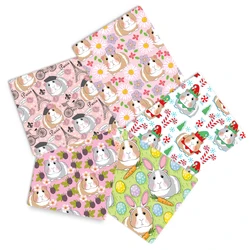 Patchwork Guinea Pig Printed Polyester Cotton Fabric Sewing Quilting Fabrics Needlework Material DIY Handmade,1Yc13732