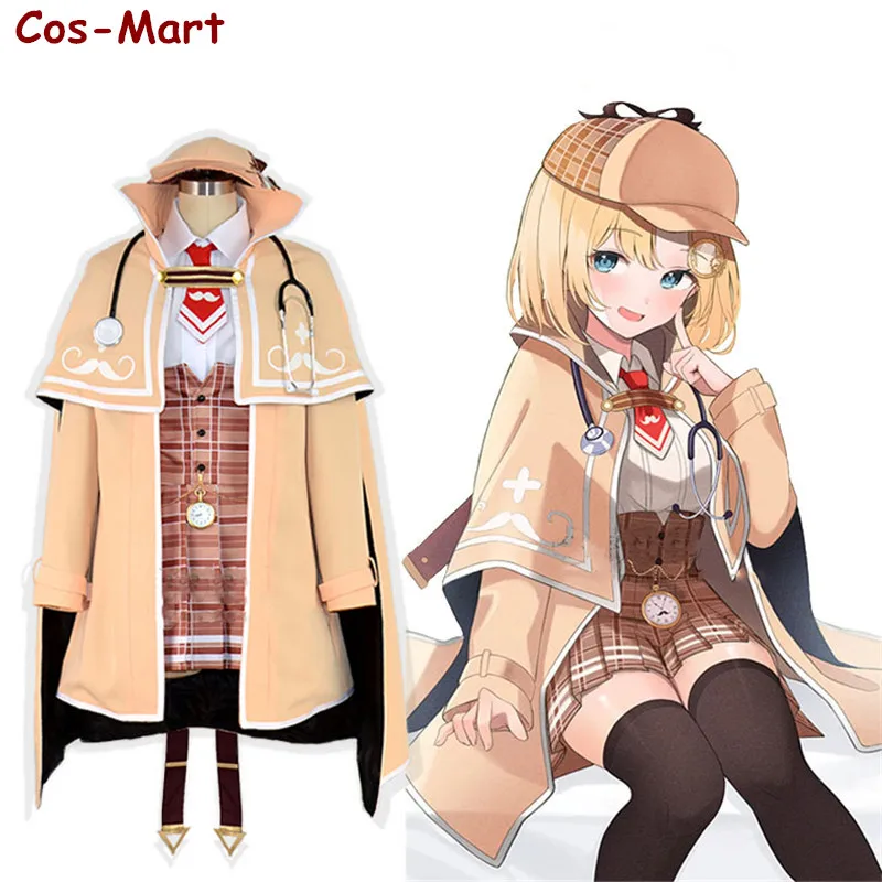 Cos-Mart Anime VTuber Hololive Watson Amelia Cosplay Costume Fashion Cute School Uniform Activity Party Role Play Clothing