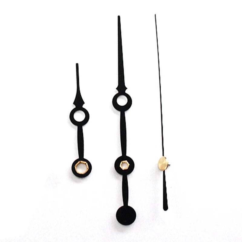 1set Shaft Black Short Hands 1#(Just Hands) DIY Quartz Clock Accessory Metal Aluminum High Quality Kits