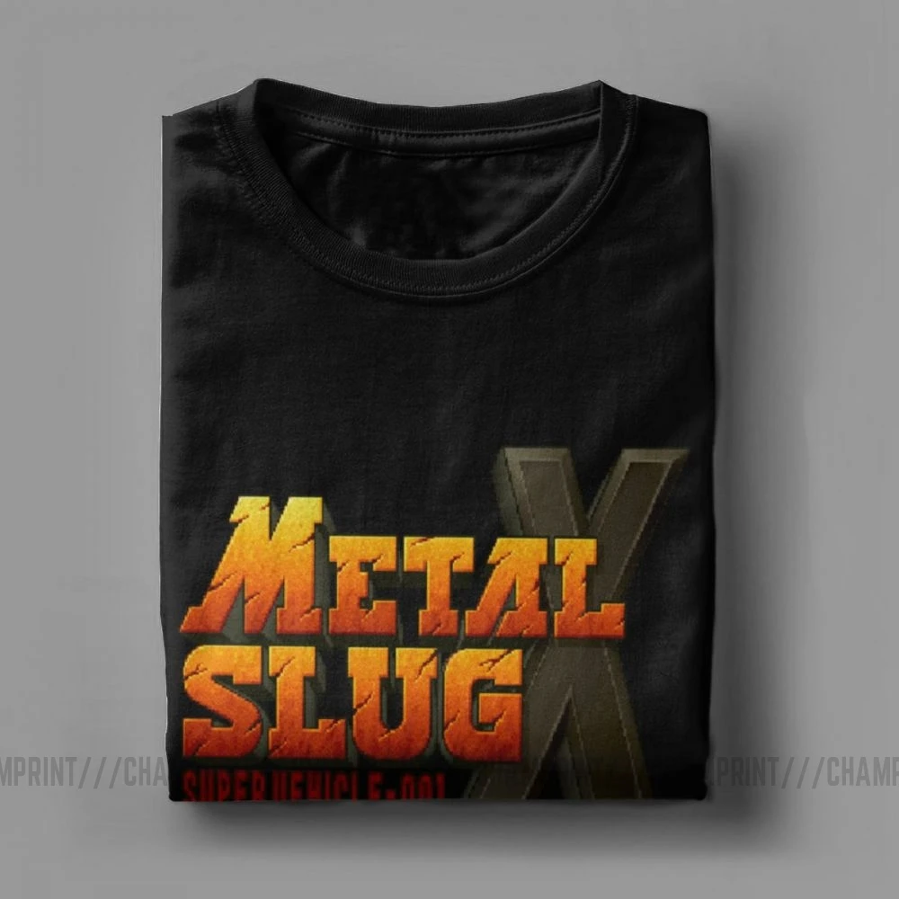 Humorous Metal Slug X T-Shirt for Men O Neck Cotton T Shirts Retro Classic Geo Gun Game Short Sleeve Tees Birthday Present Tops