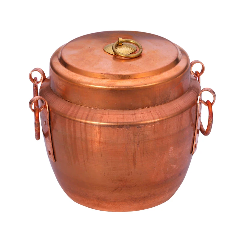 

TT Pure Red Copper Braised Rice Copper Pot Vintage Braised Rice Stew Cooking Picnic Kitchenware Can Be Thickened Hot Pot