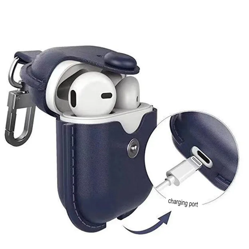سماعة حالة ل أبل Airpods 1 2 حالة بلوتوث بو الجلود واقية غطاء ل Airpods 1 2 حالة fundas مربع واقية أكياس