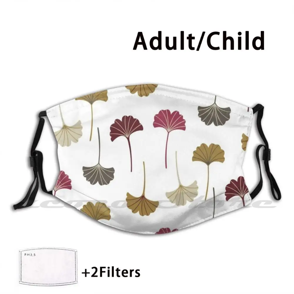 

Cute Ginkgos Washable Trending Customized Pm2.5 Filter Mask Ginkgo Nature Leaves Leaf Green Botanical Plant Ginkgo Biloba