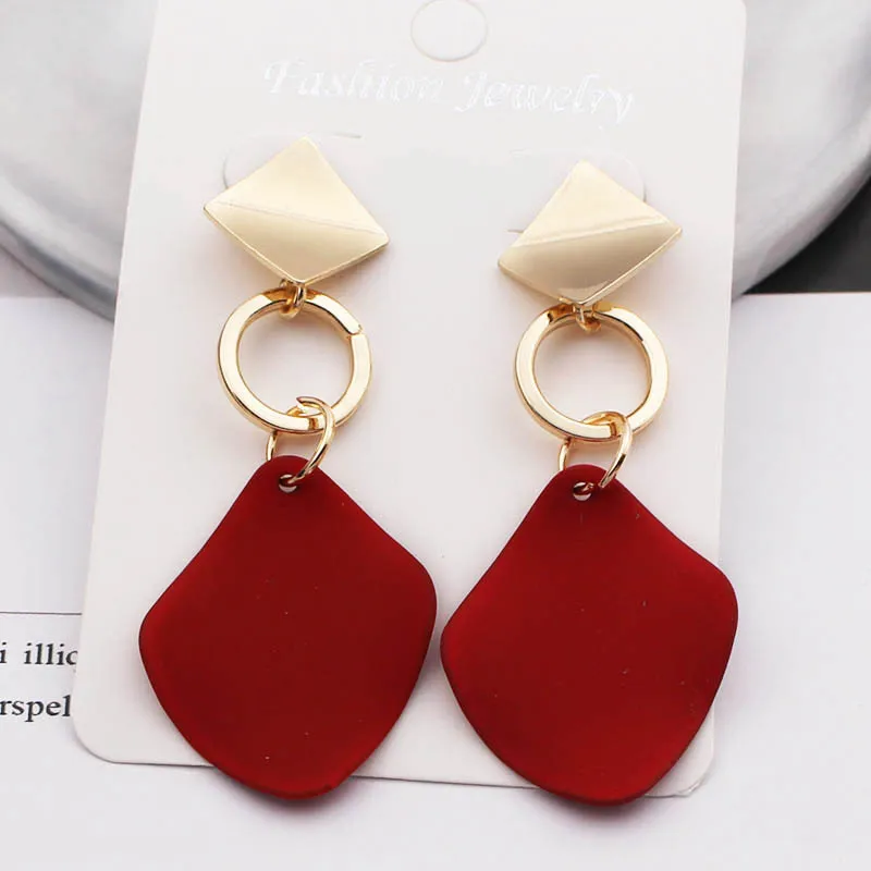 2023 neue Rote Hängende Ohrringe für Frauen Lange Blume Herz Anhänger Baumeln Ohrringe Unregelmäßige Geometrie Element Ohr Schmuck – Detail 28