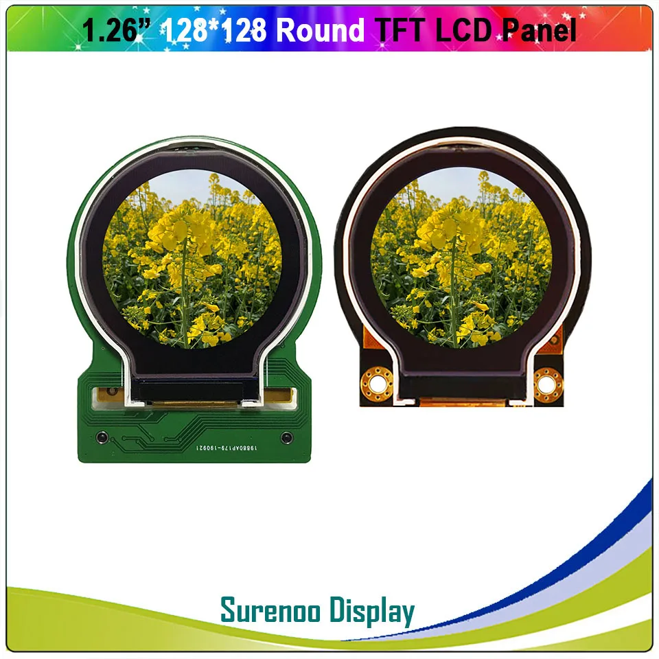 

1.26 / 2.2 Inch Round Circle Circular128X128 TFT LCD Display Module Screen Build-in ST7687S Parallel SPI for Arduino