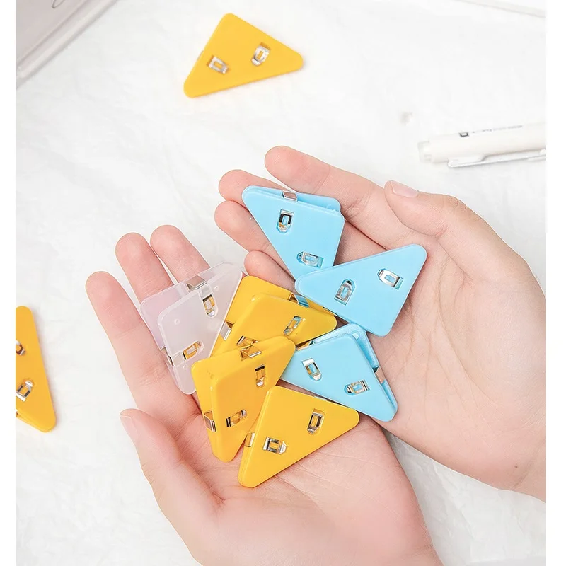 5pcs Mini Color Corner Clips Set Transparent & Solid Colorful Page Holder Paper Clip Clamp File Index Photo Office School A6692