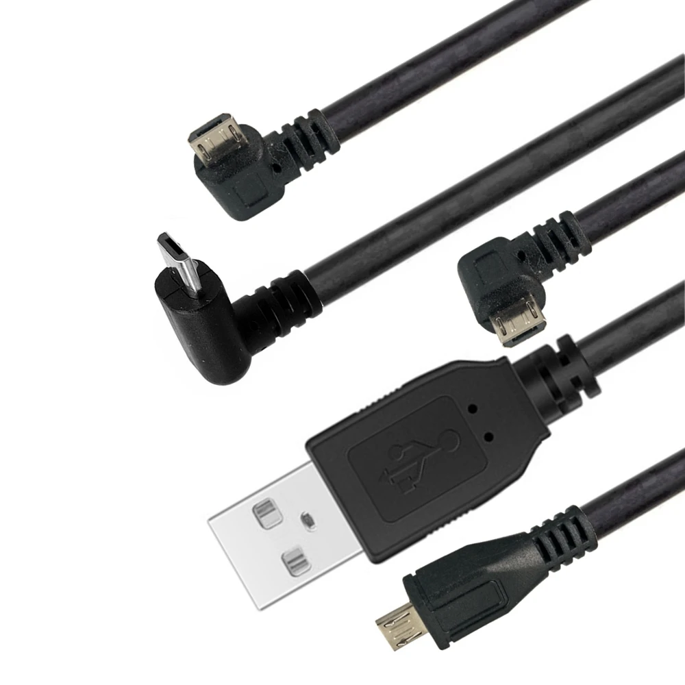 Up & Down & Links & Rechts Abgewinkelt 90 Grad USB Micro USB Stecker auf USB männlichen Data kabel 25cm 50cm für Tablet 5ft 1m