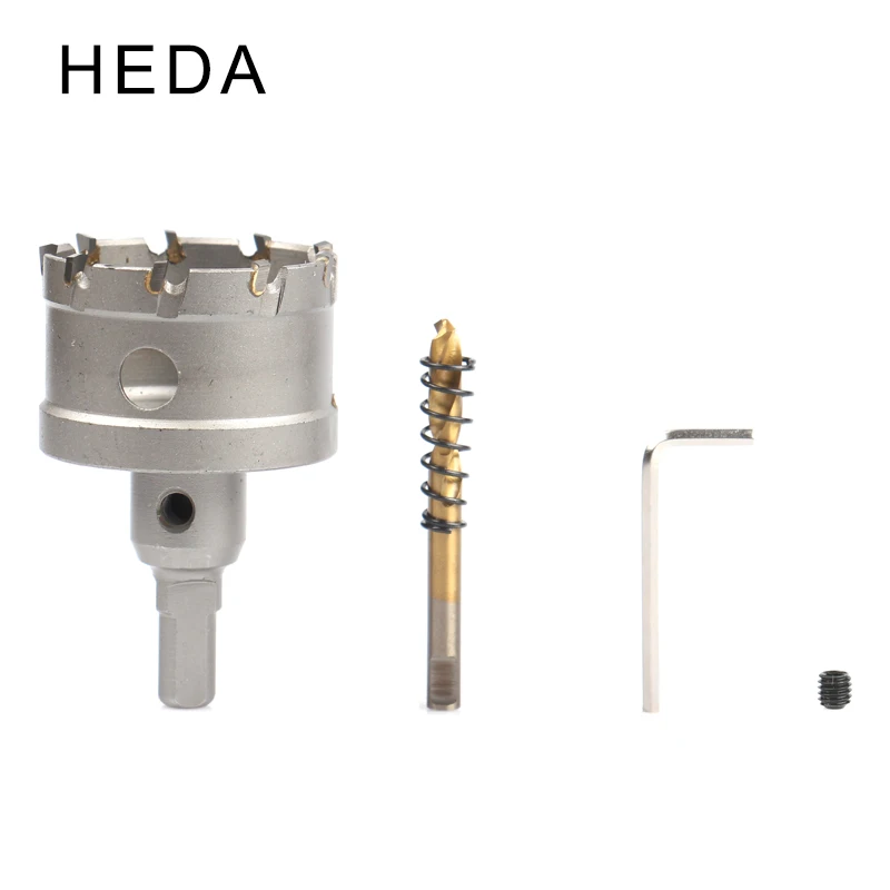 Imagem -06 - Derrubado Buraco Saw Cortador Broca Conjunto para Metal Trabalhando Ferramentas Heda Carboneto de Tungstênio Tct Grosso Aço Inoxidável