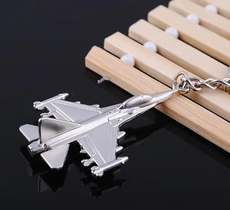 500pcs Universal Metal F16 Plane Keychain Cool Battleplane Keyring for Military Fan Best Gift Wholesale