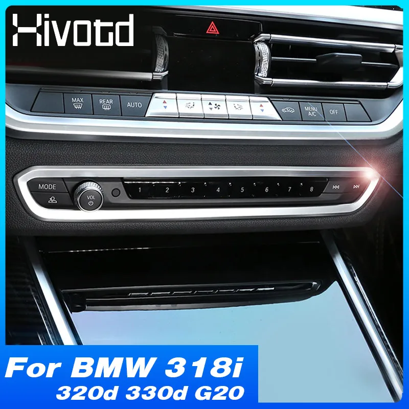 Headlights Button Cover Interior Car Central Control Switch Accessories Decorative Frame For BMW 318i 320d 330d G20 2023