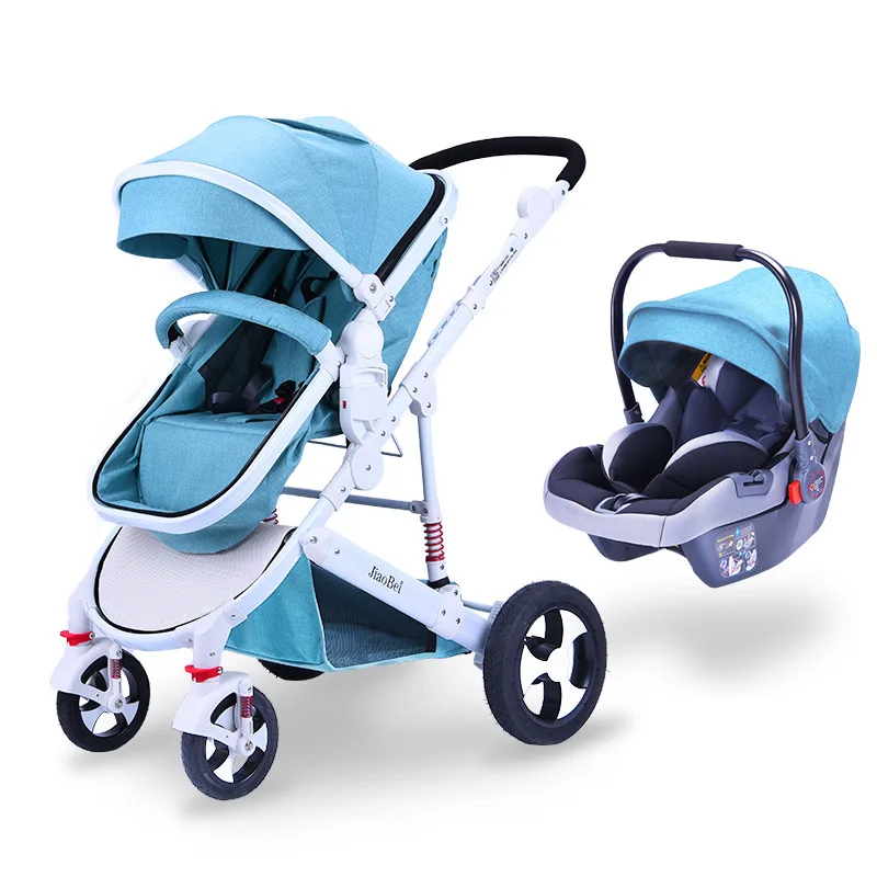 

Baby Stroller 3 In 1 with Car Seat High Landscape Baby Stroller Newborn Car Seat Cradle Travel System Stroller and Car Seat