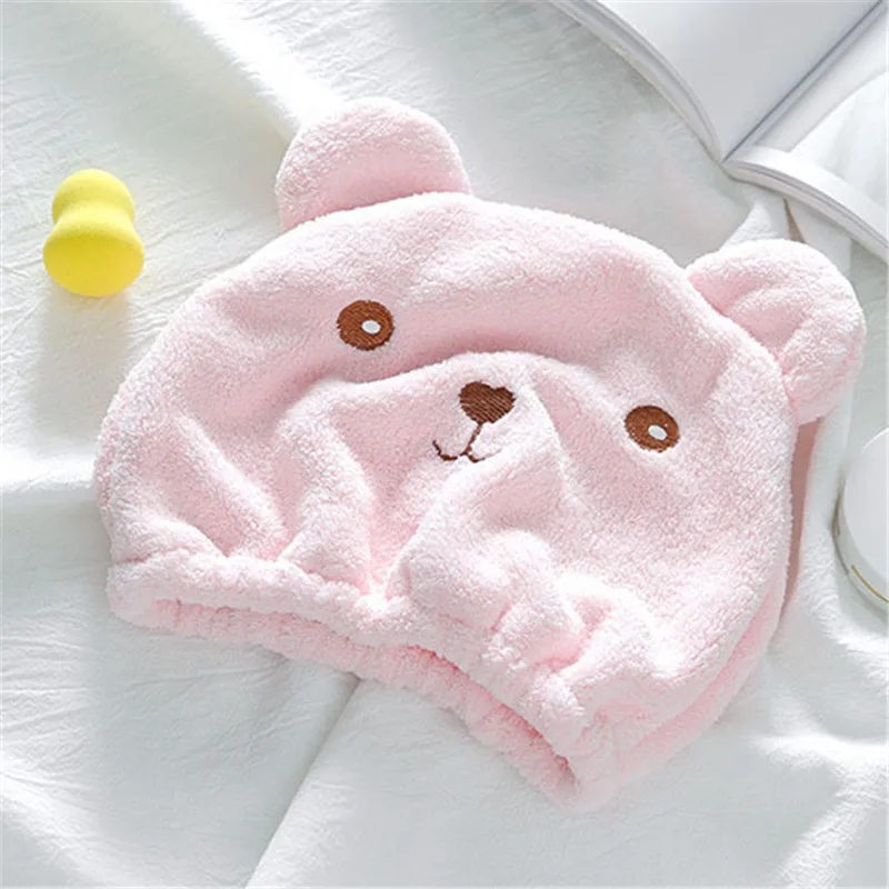 

Polyester Hair Turban Shower Cap Quickly Dry Hair Shower Hat Wrapped Towel Bathing Cap Children Bathroom Accessories