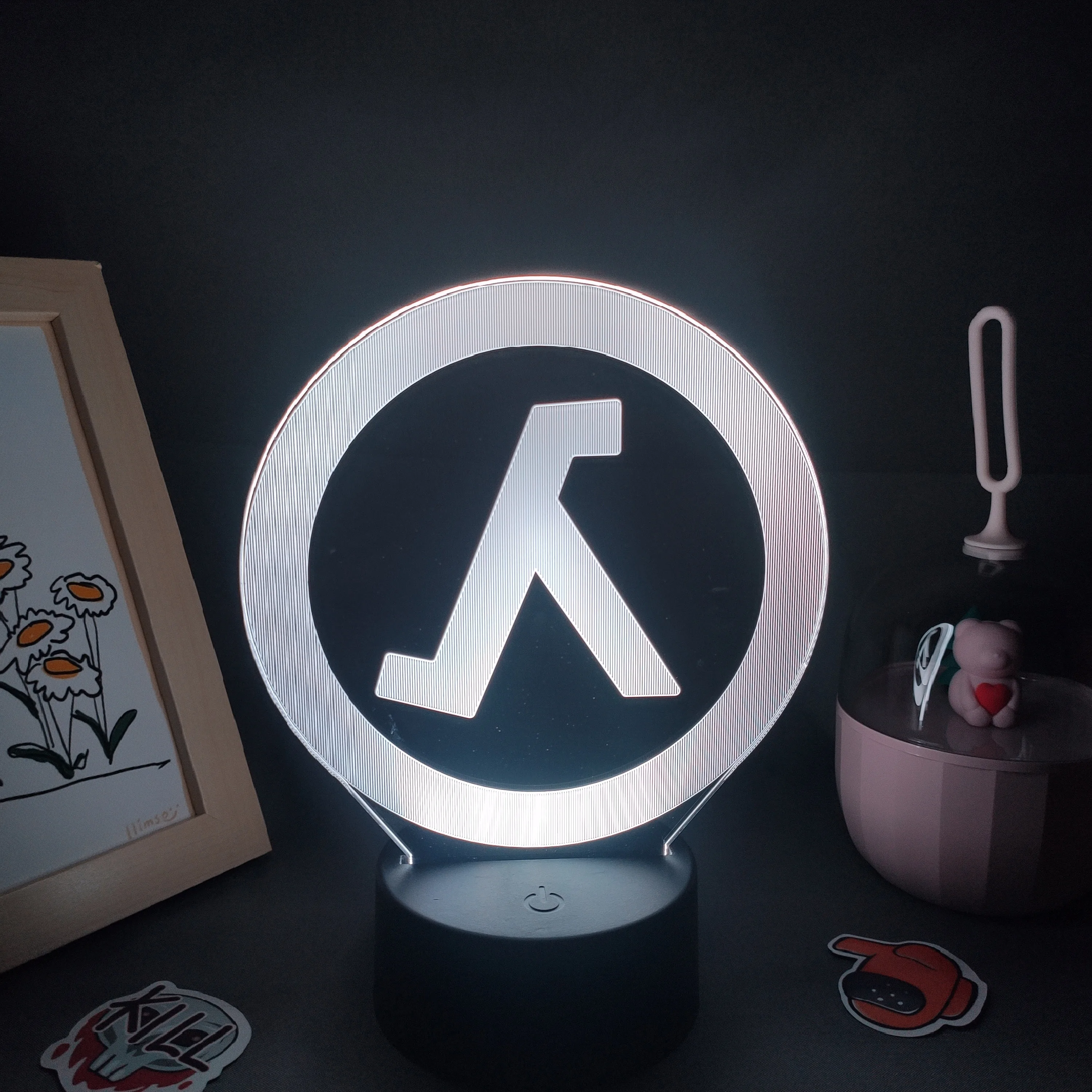Pół życia lampa zawór FPS znak gry LOGO 3D Led RGB lampki nocne urodziny kolorowy prezent dla przyjaciela lampa Lava sypialnia wystrój stołu