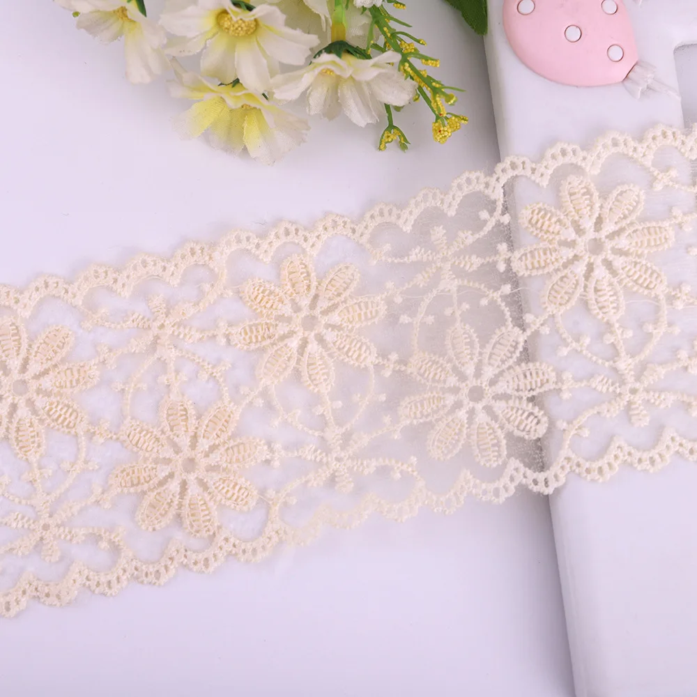 Embroidered Milk Silk Tulle Fabrics DIY Curtain DIY clothing lace accessories Wedding/Birthday/Christmas Decorations