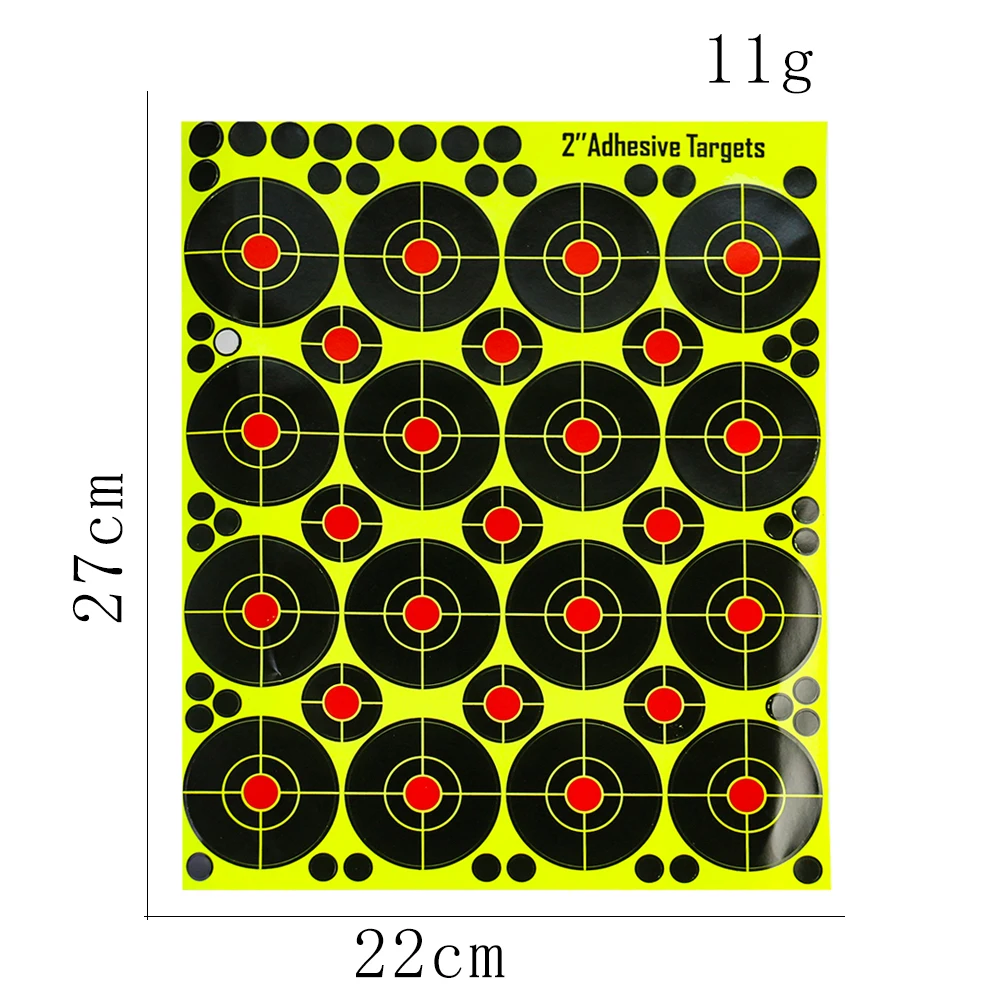 80 uds/5 hojas de papel para objetivos, pegatina de objetivo fluorescente para Rifle, pistola, caza, tiro con arco, flecha, accesorios de entrenamiento