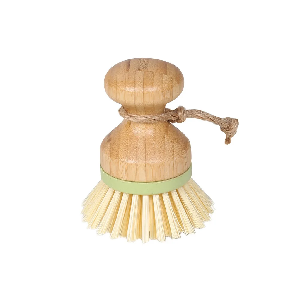 Wooden Bamboo Round Handle Cleaning Brush, Pot, Dish Bowl, Sink Stove Washing Brush, Kitchen Cleaning Tool, Easy Use, Convenient