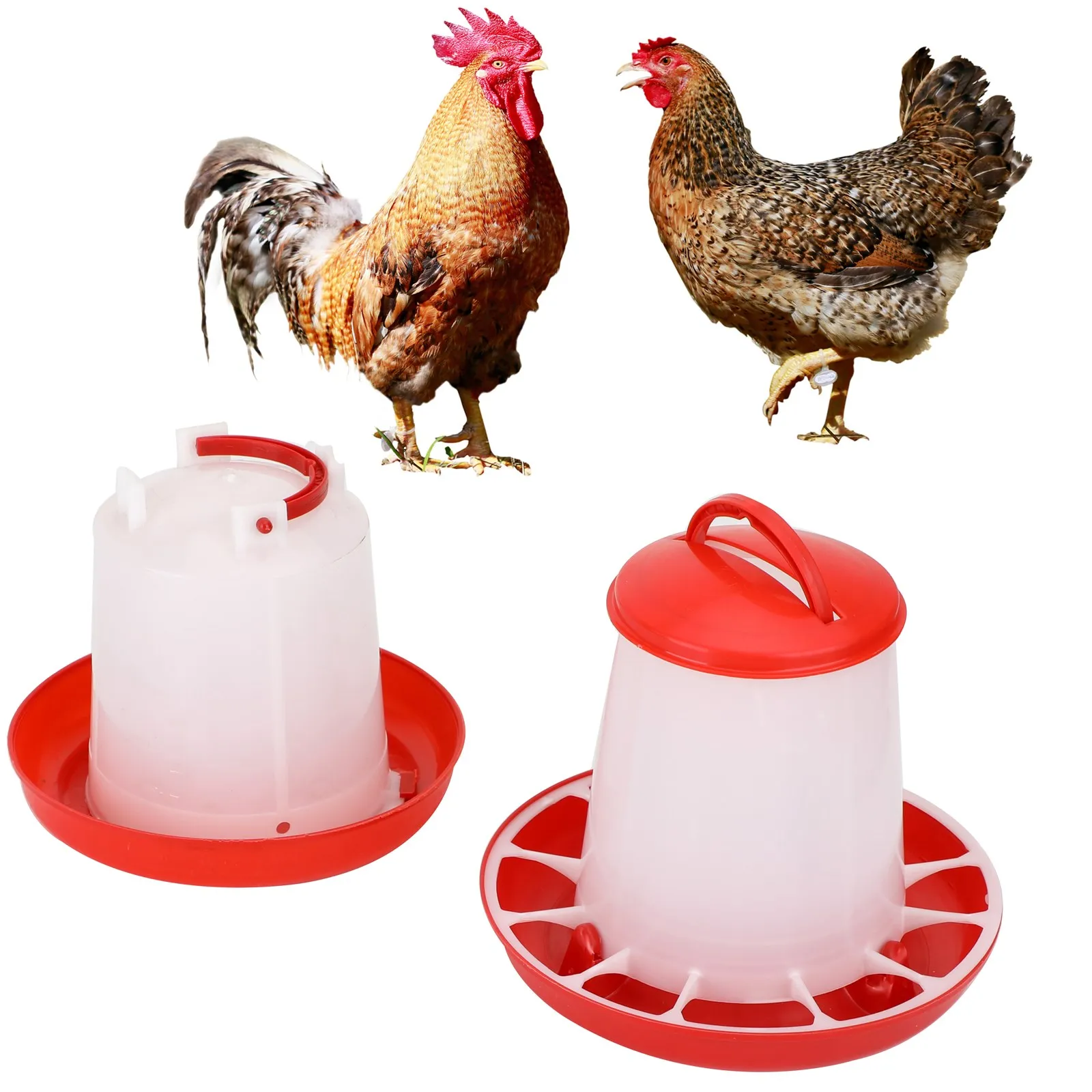 Areyourshop 1.5kg Chickens Feeder & 1.5Ltr Drinker Chicken Poultry Automatic Hen Food And Water Accesories