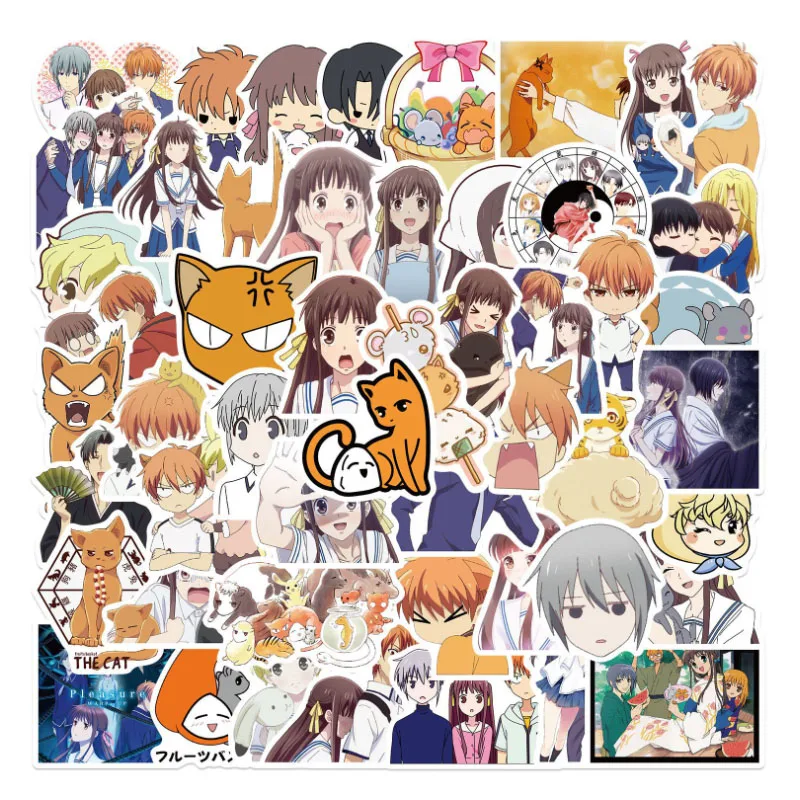 10/30/50pcs Fruit Basket Anime Graffiti Stickers Waterproof Travel Kids Toys Diy Car Phone Laptop Luggage  Decal Decor Stickers