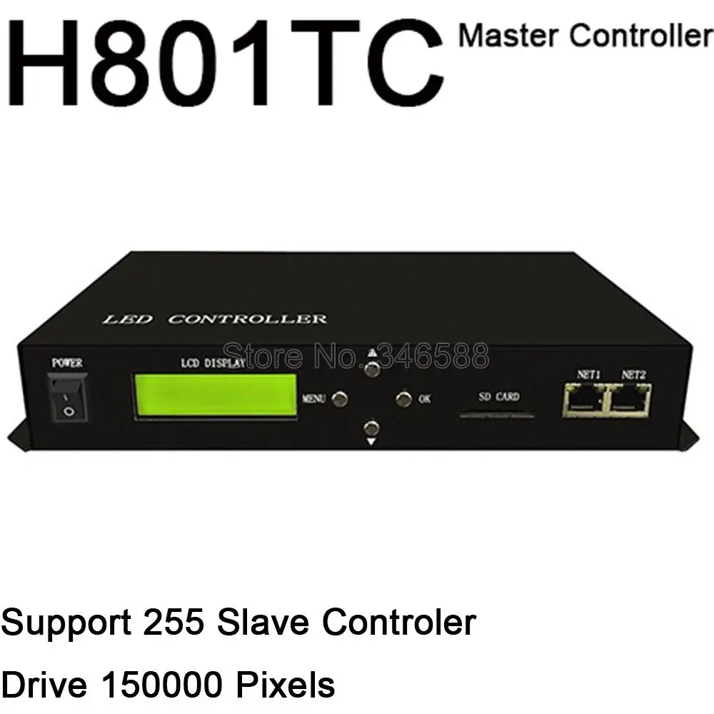 

H801TC LED Master Controller Pixel LED Controller Employ Ethernet Protocol Drive 150000 Pixels 255 Slaves Support DMX Console