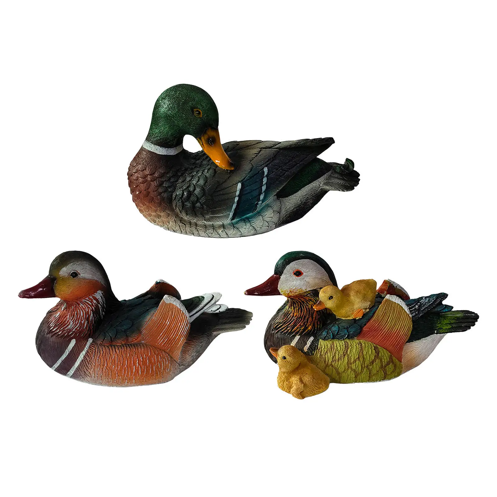 Realistic Resin Mandarin Duck Hunting Decoy Pool Pond Decors