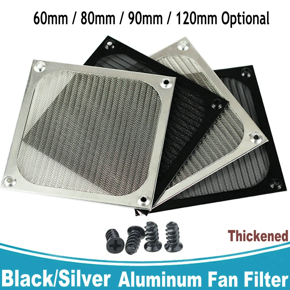 Gdstime Thickened Aluminum Dustproof Fan Filter 60mm 80mm 90mm 120mm Dust Cover Computer PC Case Grill Guard With Screws