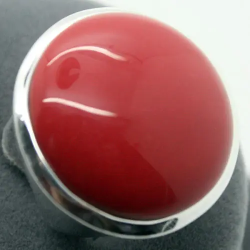 wholesale good Rare Red Coral 24mm 925 Silver Jewelry Ring Size 7/8/9/10 silver-jewelry