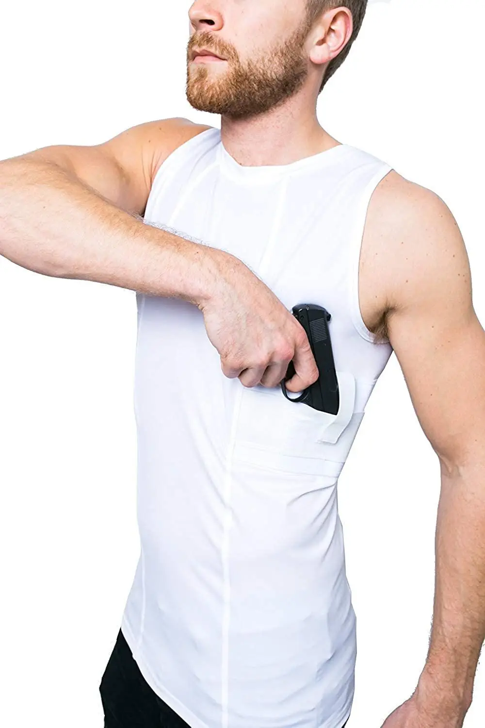 LOVESLF Concealment Men Womens Tank Scoop Neck Shirt Gun Holster Shirt Tactical SS Holster Shirt Concealed Carry Clothing 3