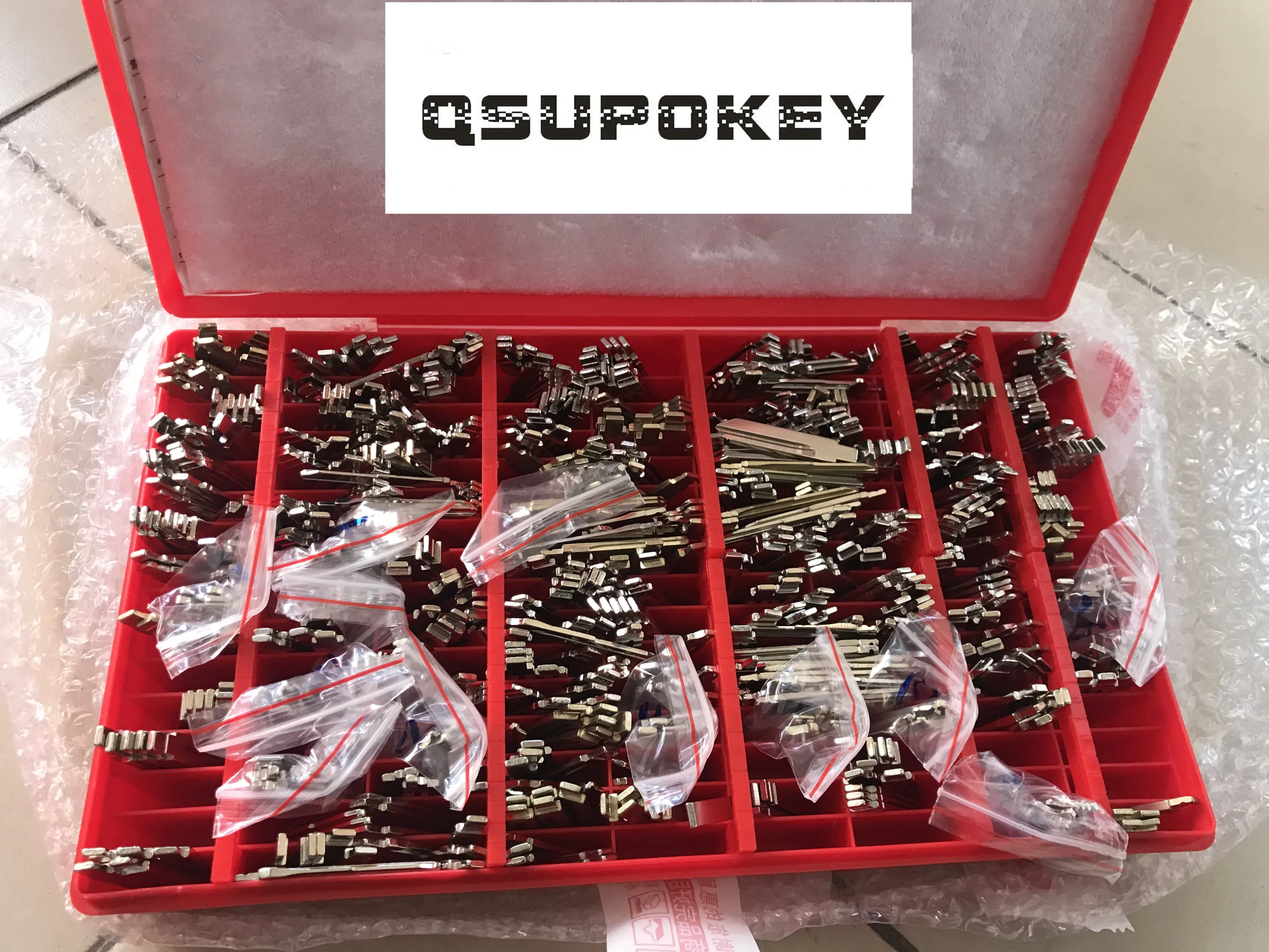 QSUPOKEY 650 sztuk/partia metalowe puste kluczyki samochodowe zestaw z pudełkiem dla JMD VVDI KEYDIY KD Remote