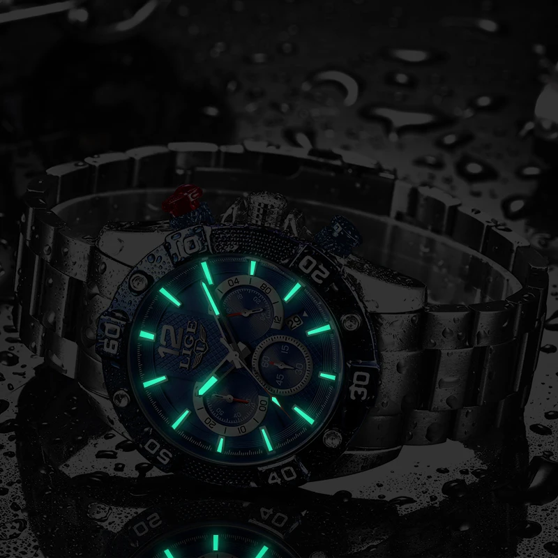 2024 New Watches Mens LIGE Sports Waterproof Watch For Men Luminous Chronograph Mens Watches Top Brand Luxury Relogio Masculino