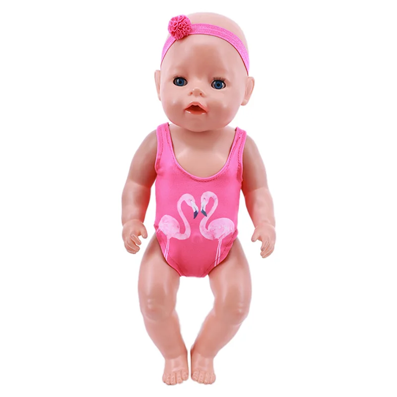 Doll Unicorn Flamingo Clothes T-Shirts Swimsuits  For 18 Inch American&43 CM Reborn Baby New Born Zaps Doll Girl\'s, Russia Toy