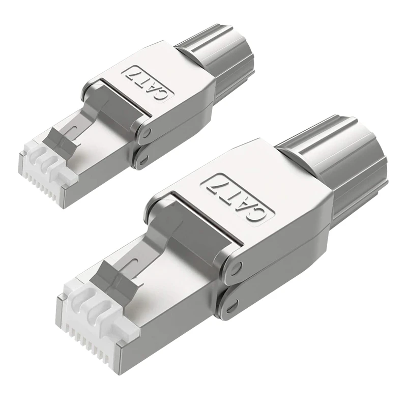 2 Pcs for RJ45 CAT7 Connectors Tool Free Shielded Toolless Modular Network Plug for Installation Cable