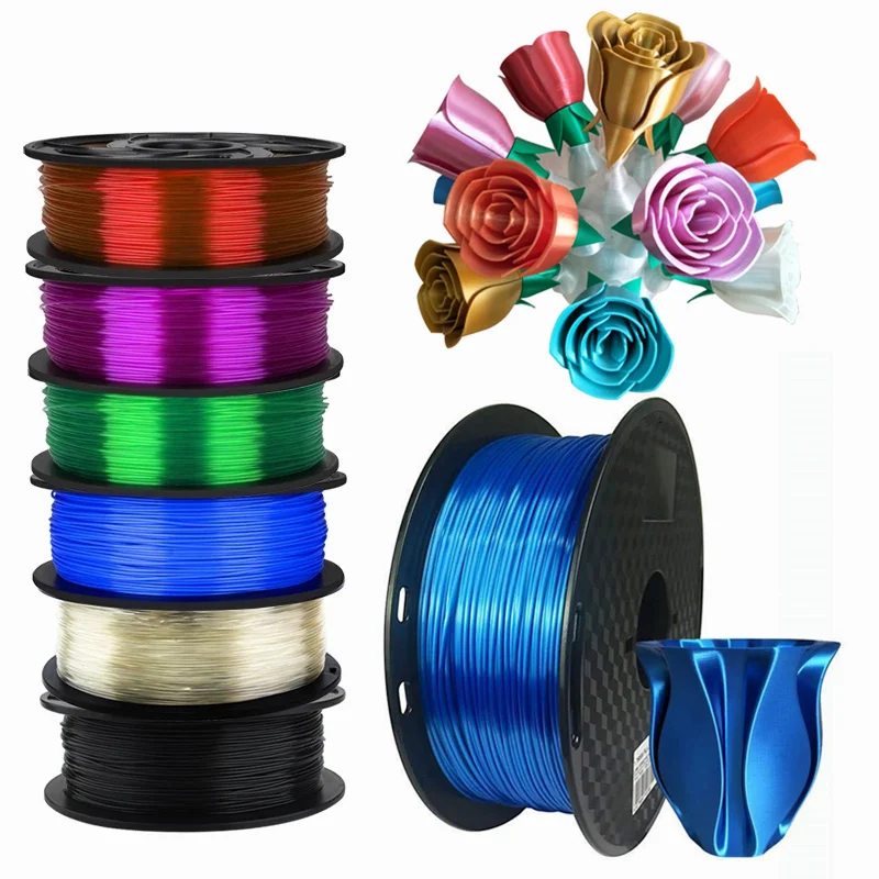 3D Printer Filament 1.75mm 1KG Silk PLA Flexible 95a TPU BLACK PETG 3D Plastic Printing Filament Rainbow Printe Material