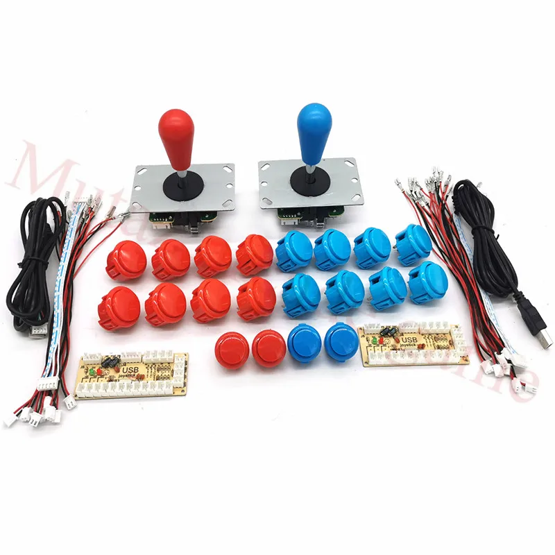 2player Arcade Cabinet DIY Kit with Zero Delay USB Encoder To PC+8 Way Arcade Joystick +Arcade Push Buttons For Arcade Mame