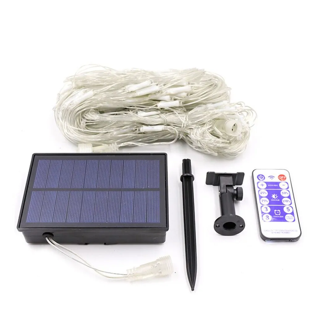 Solar/EU Stecker LED Net Licht String Licht Outdoor Multicolor/Warm/Weiß/Blau Net String Licht für Rasen Zaun Weihnachten Baum Decor