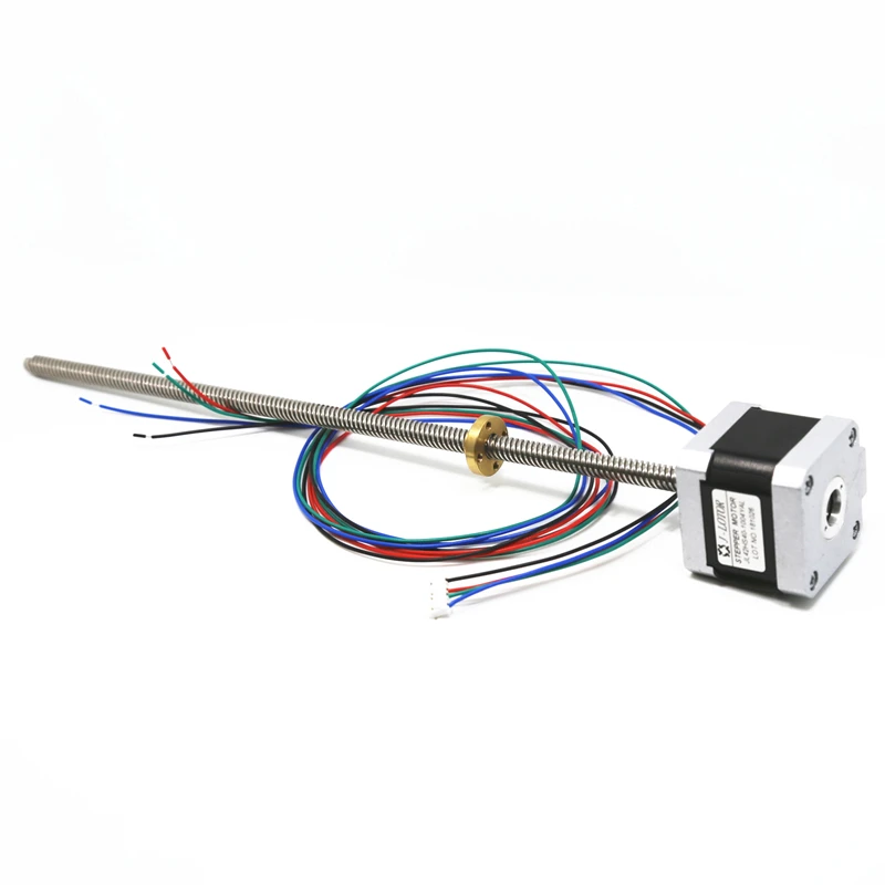 parafuso haste linear stepper stepping motor com tr8x8 p2 x295 mm eixo srew para impressora 3d jl42hs401004yal nema17 48kgcm 1a 42 mm 01