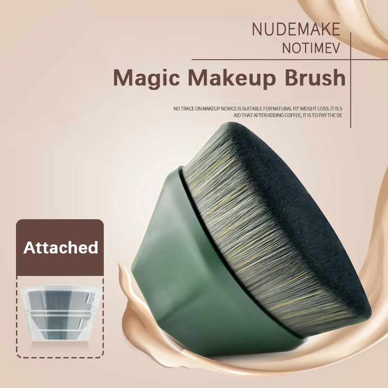 Flattop Foundation Brush for Liqiud Foundation BB Cream Loose Powder Brush with Short Handle Blending Multifunction Makeup Brush