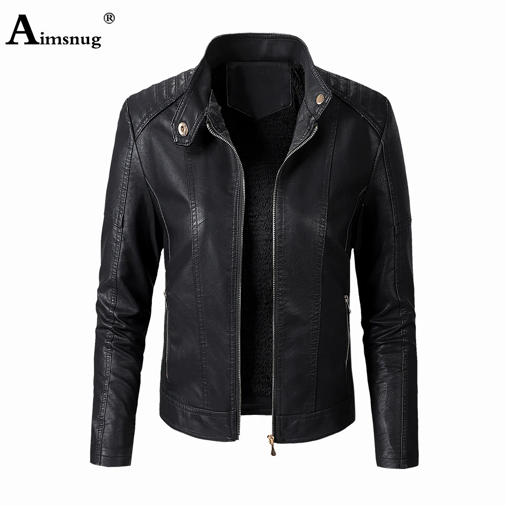 Aimsnug – veste de motard en Faux cuir Pu pour femme, vêtement d'extérieur, manteaux en velours, Slim, noir et rouge, collection automne-hiver 2021