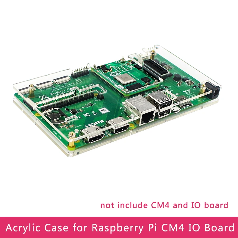 Raspberry Pi CM4 IO Board Acrylic Case Transparent Shell for Raspberry Pi Compute Module 4 IO Board