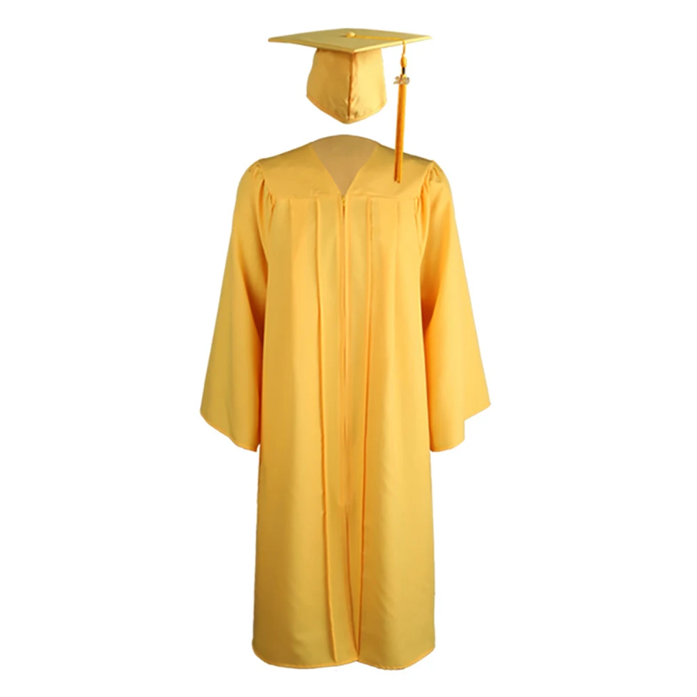 2022 Volwassen Zip Sluiting University Academische Graduation Gown Robe Baret Cap