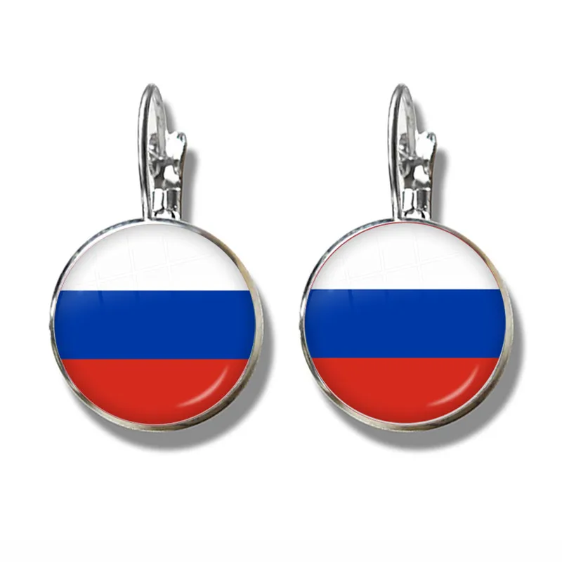 National Flag French Hook Earrings Korea,Serbia,Russia,Slovenia,Argentina,United States,Turkey,Spain,Dominica Jewelry For Women