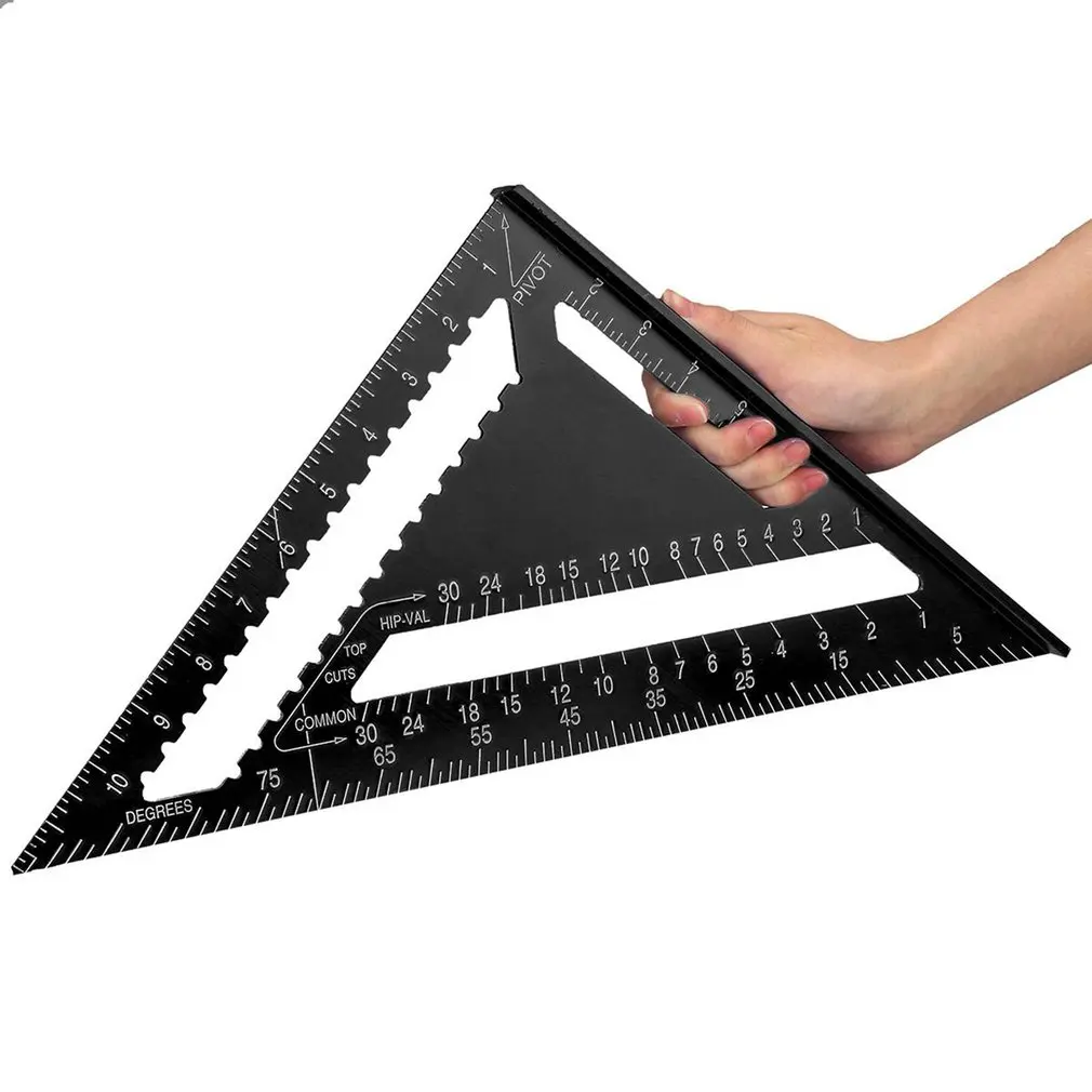 7 ''/12" in lega di alluminio triangolo righello calibri Speed goniometro mitra carpentiere linea Scriber guida guida strumento di misurazione della precisione