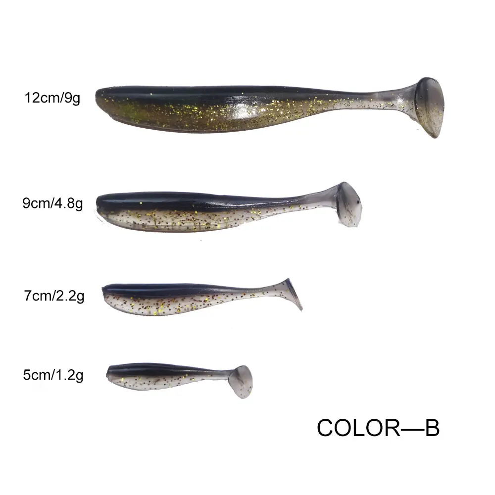 Hexakill weicher Köder 5 cm/7 cm/9 cm/12 cm Gummi-Angelköder Shad Swimbaits Silikonköder weicher Köderköder für Barsch Hecht