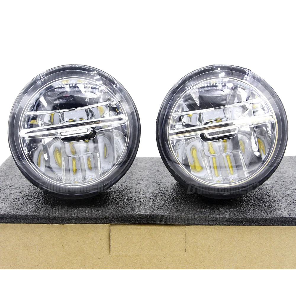 2 X LED Fog Light For Nissan X-Trail Juke Cube Patrol Cube Tiida NV200 Vampira Car Front Bumper Fog Lamp Daytime Running Light