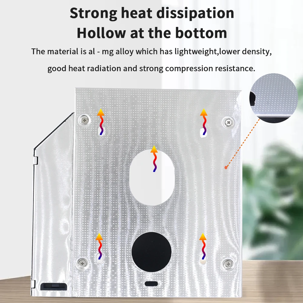TISHRIC alluminio 2 ° HDD Caddy 9.5mm 12.7mm SATA 3.0 Optibay scatola per unità disco rigido custodia per adattatore DVD 2.5 SSD per Laptop