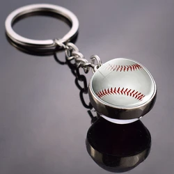 Baseball Keychain Baseball Stuff Glass Ball Key Chain Pendant Gift for Baseball Lovers Keyring Sports Ball Keychains Accessories