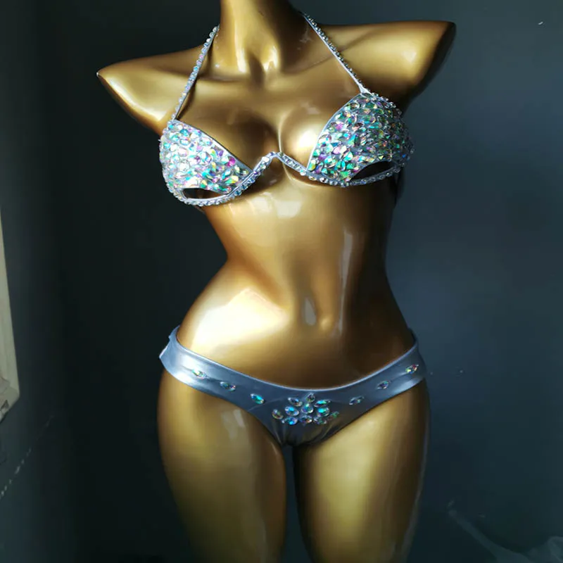 Imagem -05 - Venus Vaction Diamante Conjunto de Biquíni Sexy Mulher Maiô Push up Rhinestone Banho Strass Beachwear 2023