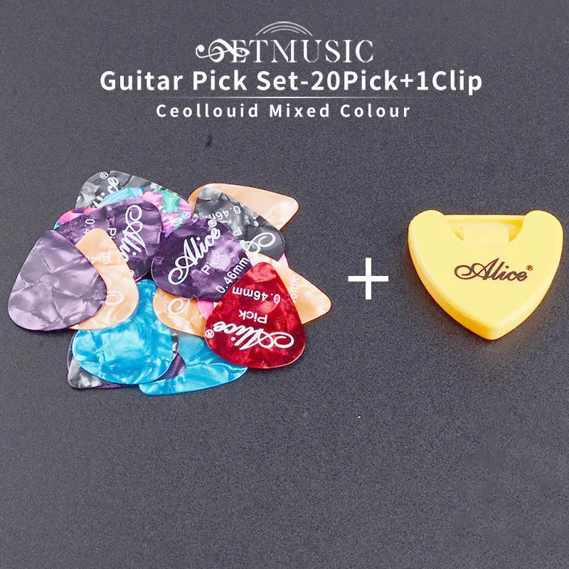 Alice Guitar Picks Multi Smooth Celluloid Materials Custom Acoustic Electric Guitarra Plectrums Accessories Musical Random Color